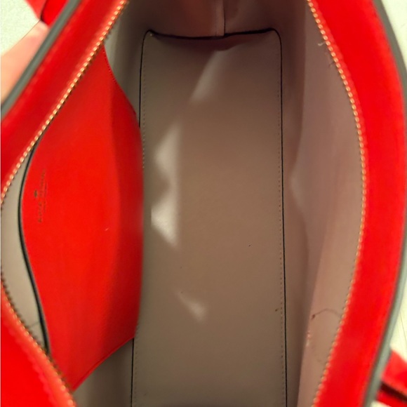 Kate Spade Red Pebbled Leather Eva Medium Zip Top Convertible Satchel - Picture 11 of 16